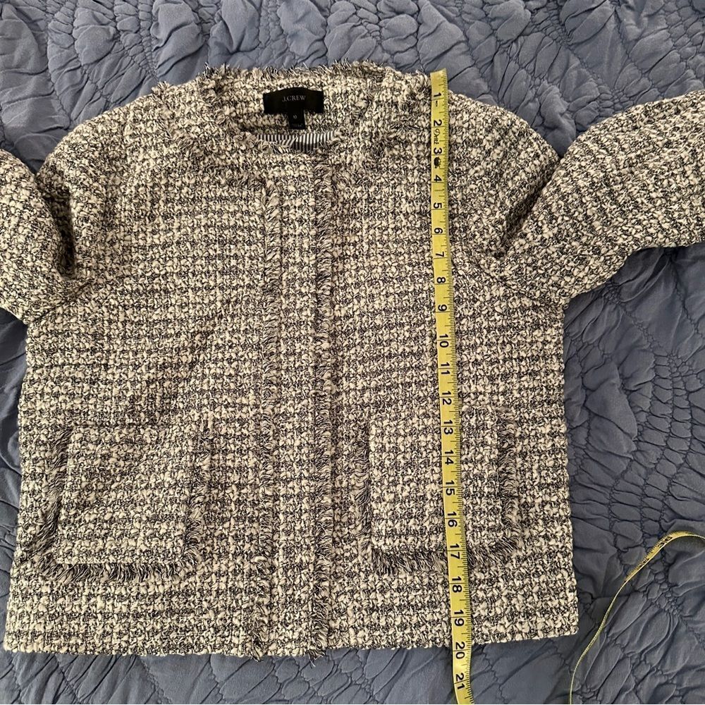 J. Crew Olympia Lady Jacket in Metallic Tweed Fringe Trim - Picture 11 of 11